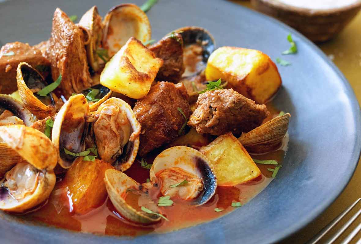 Portuguese Pork and Clams Recipe | Porco Alentejana Recipe | Leite's ...