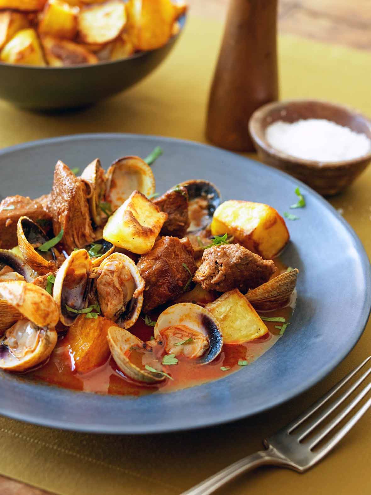Portuguese Pork and Clams Porco Alentejana Recipe Leite's Culinaria