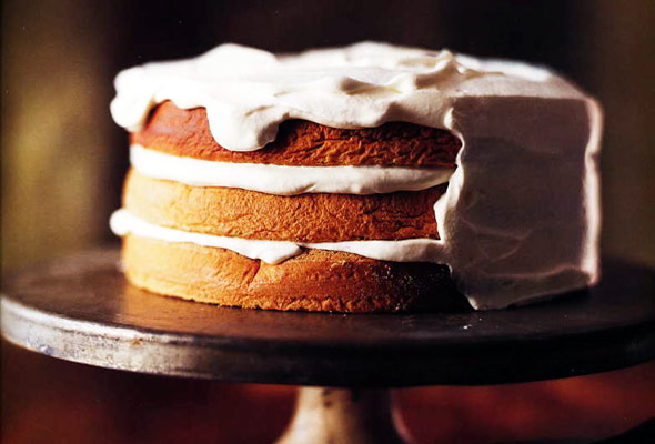 Walnut Torte with Whipped Cream