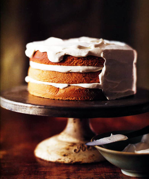 Walnut Torte with Whipped Cream
