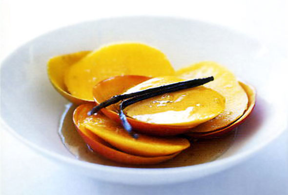Mango with Lime and Vanilla Syrup