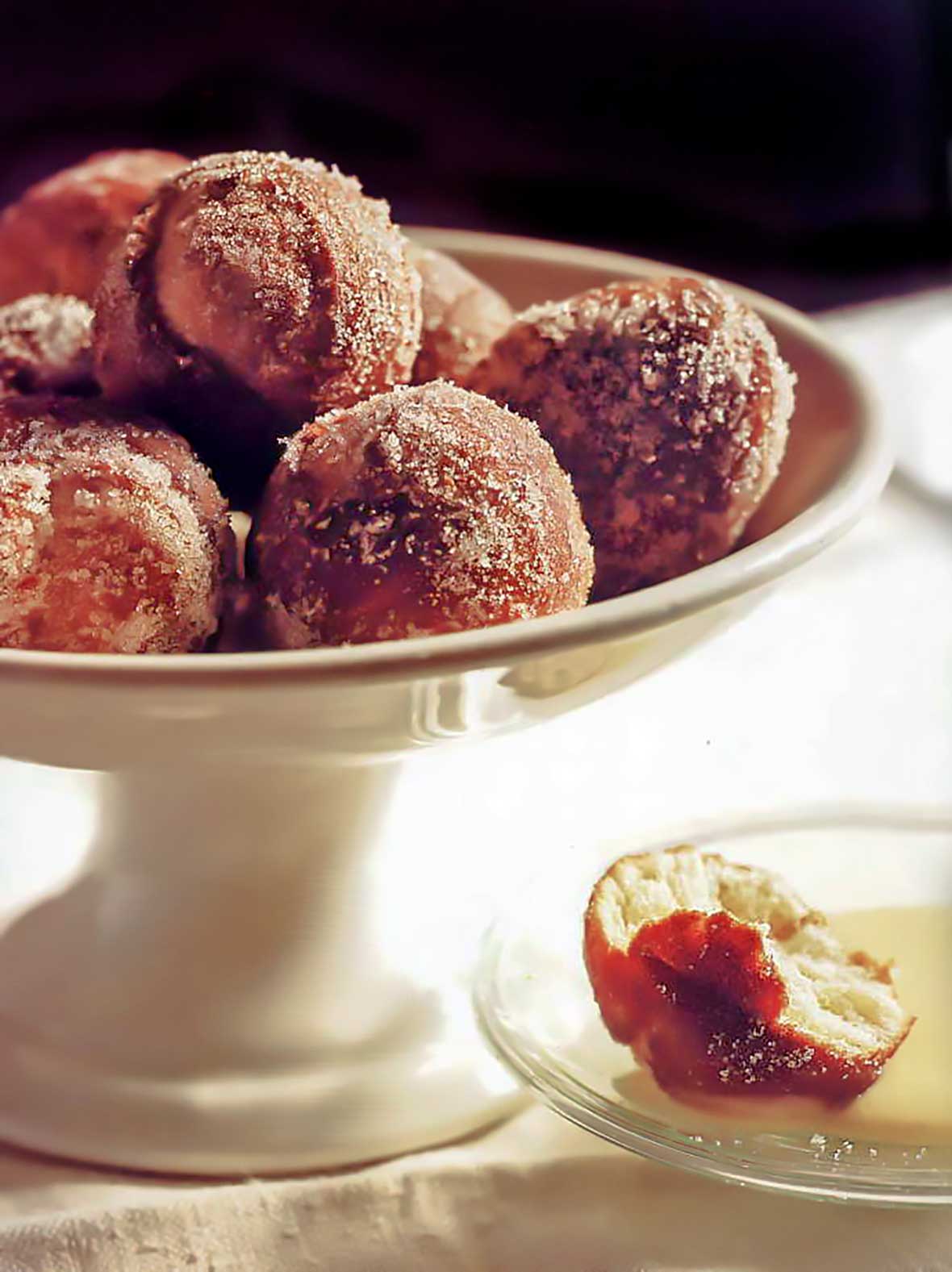Florentine Doughnuts with Vanilla Custard