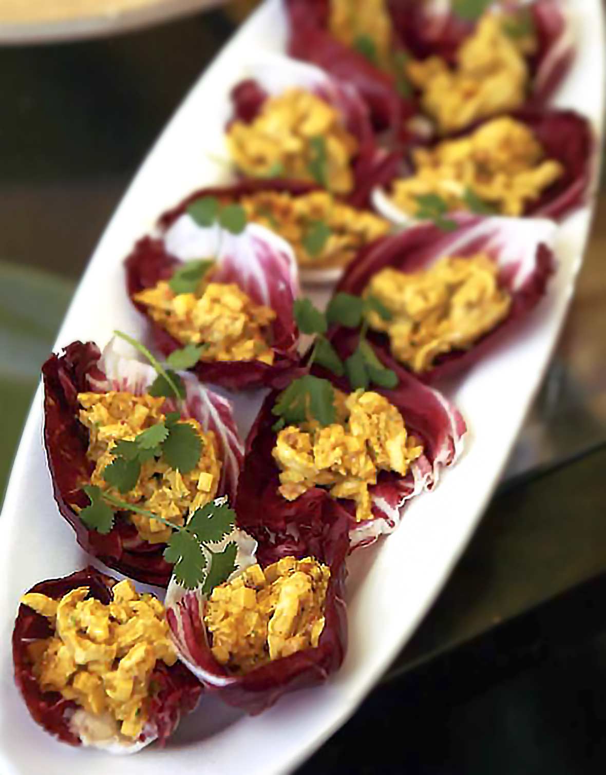 Curried Chicken Salad In Radicchio Cups