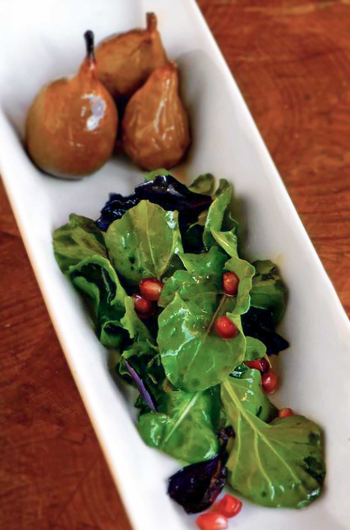 Roasted Pear and Arugula Salad