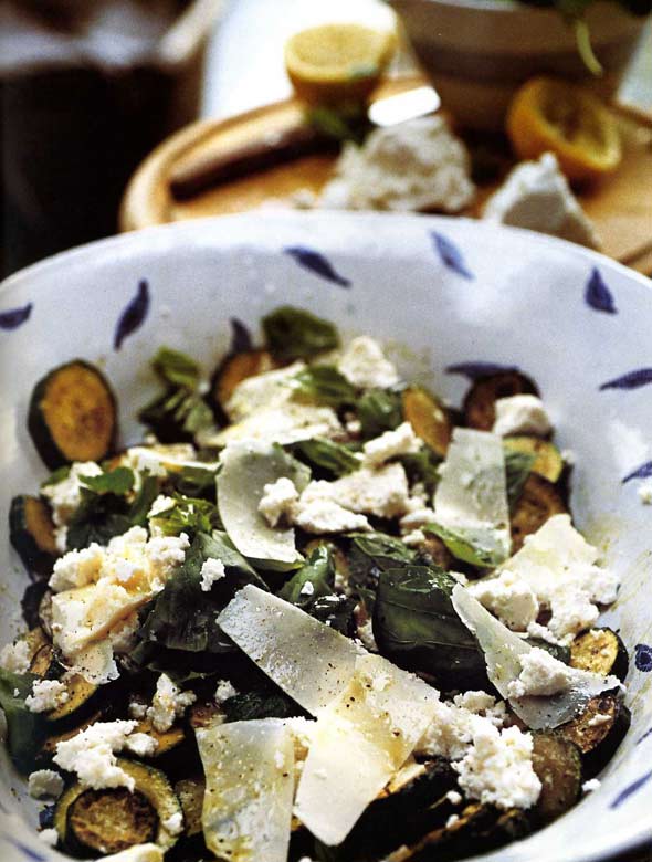 Zucchini with Ricotta, Mint, and Basil