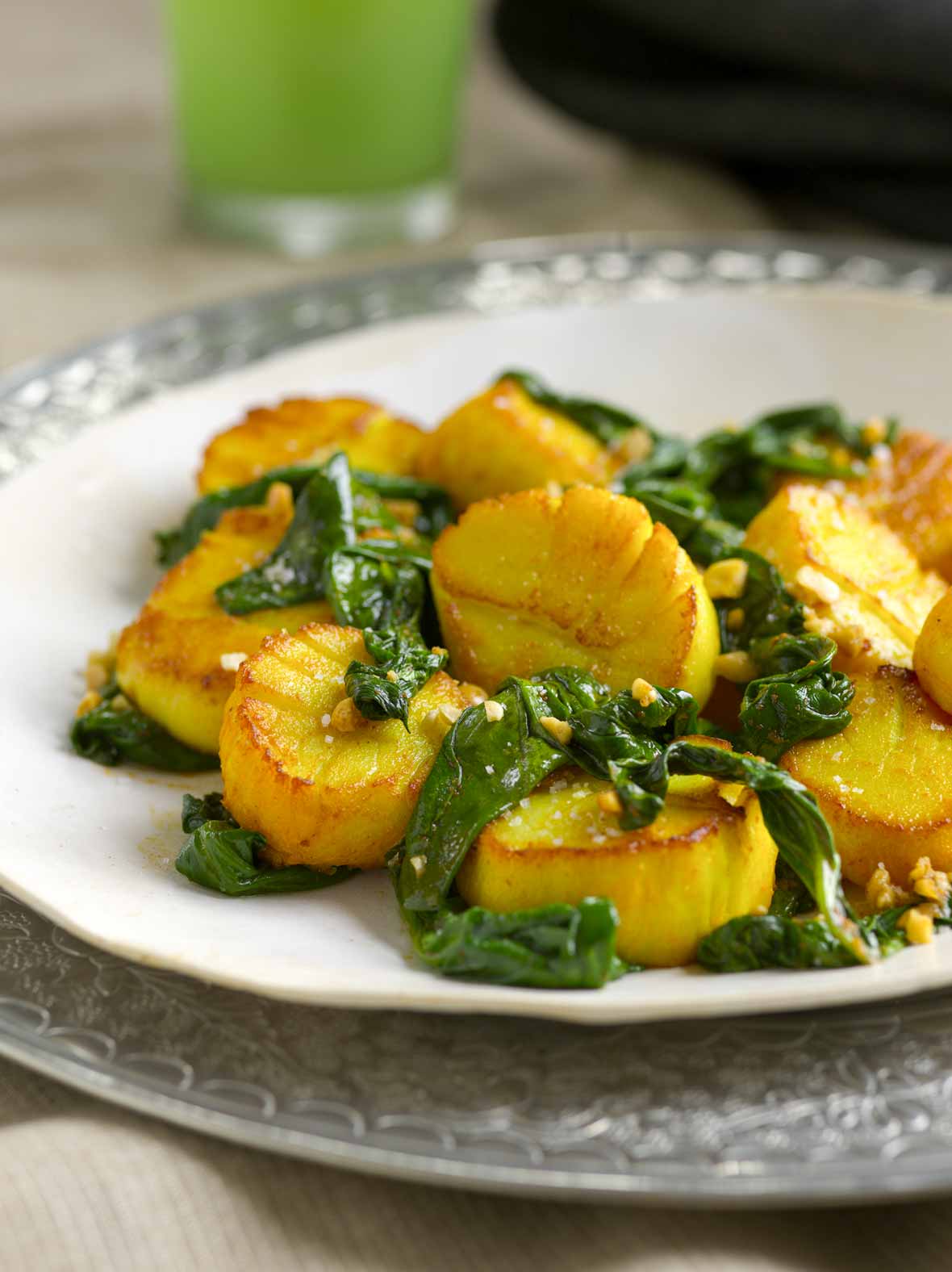 Indian Pan-Grilled Sea Scallops