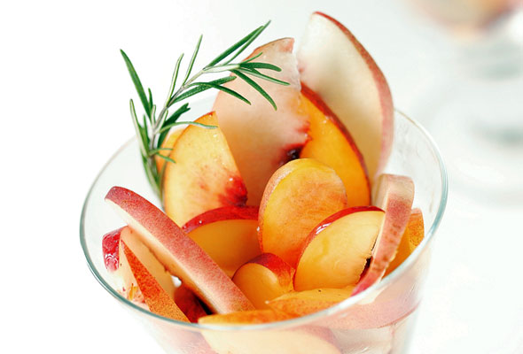 Peaches Nectarines In Rosemary Honey Syrup Recipe Leite S Culinaria