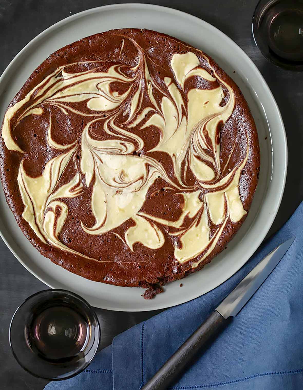 Flourless Chocolate-Vanilla Marble Cake