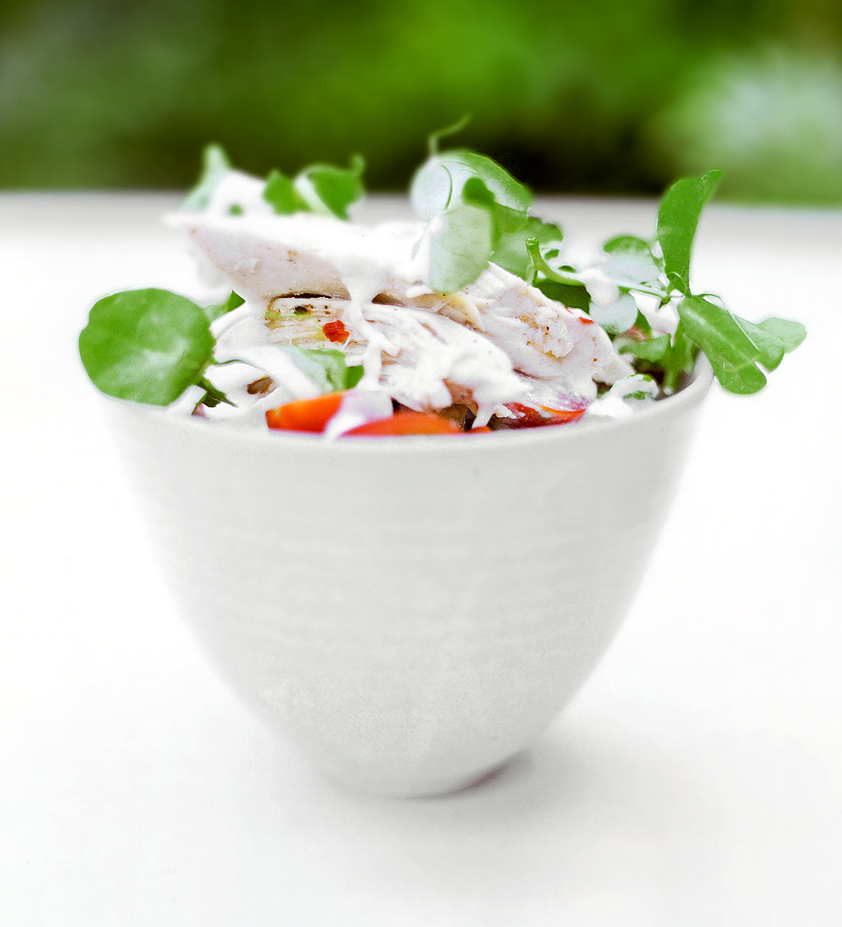 Chicken-Pea Shoot Salad