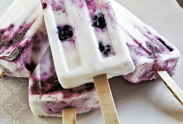 Yogurt Ice Pops with Berries