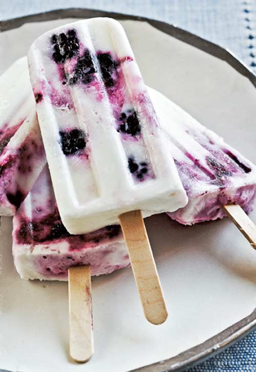Yogurt Ice Pops with Berries