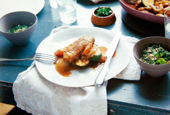 Moroccan Braised Chicken with Dates