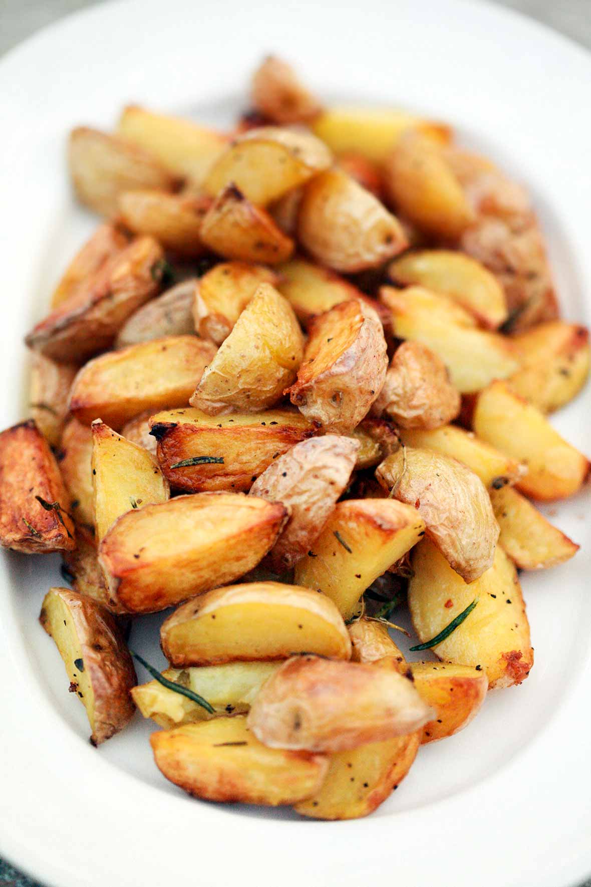 Roasted potatoes on the grill