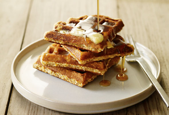 Cornmeal and Oat Waffles