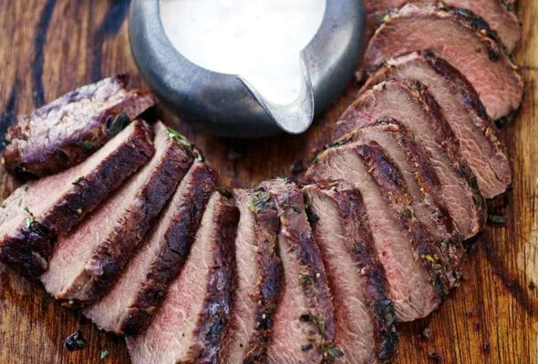 Grilled Venison with Horseradish Sauce