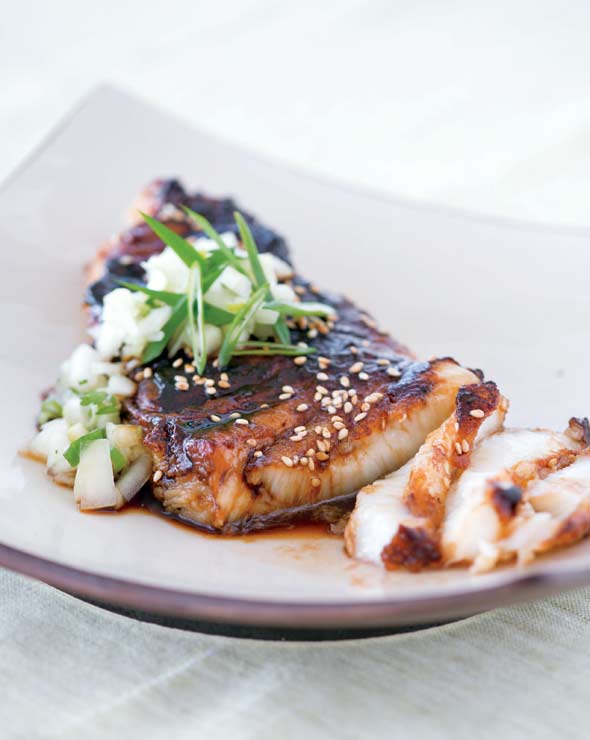 Sea Bass With Soy Glaze Recipe Leite S Culinaria