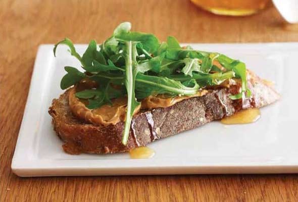 Peanut Butter, Honey, and Arugula Sandwich
