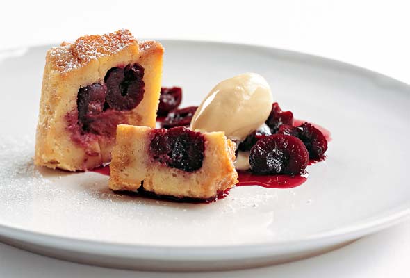 Cherry-Vanilla Brioche Pudding