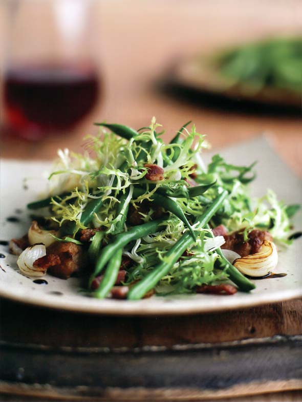 Haricots Verts with Frisée and Bacon