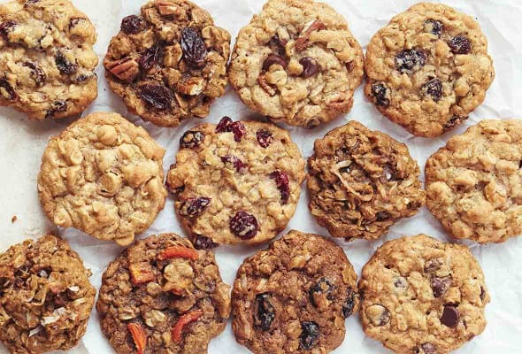 Twelve best oatmeal cookies, each with varied fillings