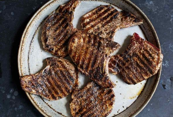 Coffee-Crusted Grilled Pork Chops