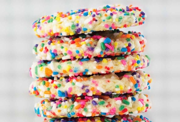 A stack of confetti cookies.