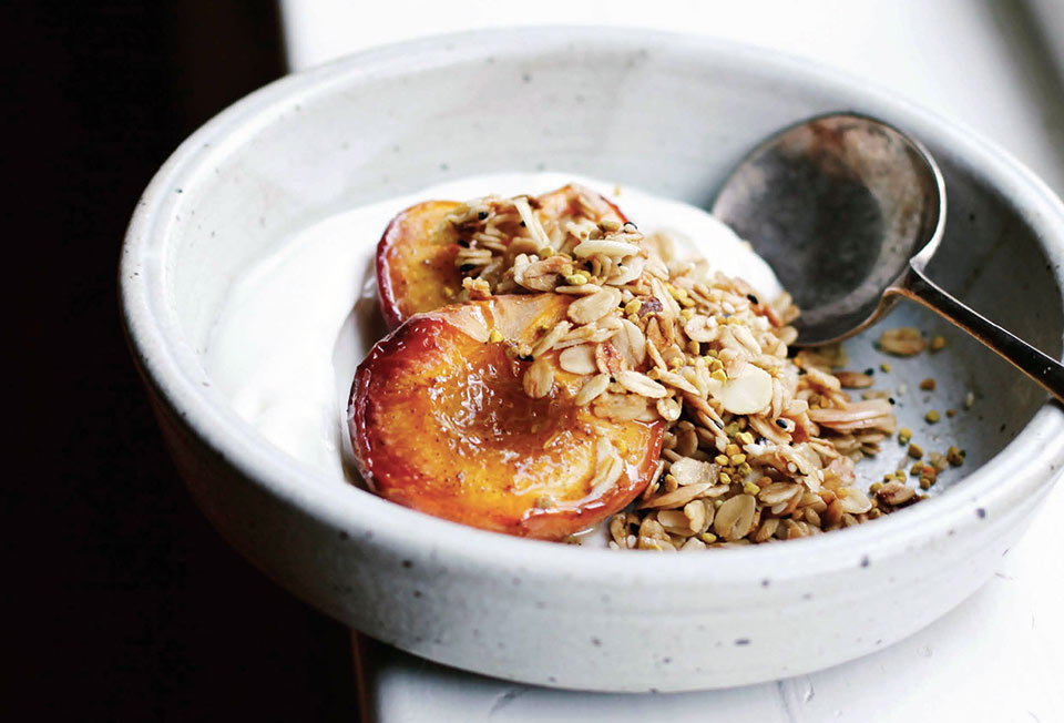 Roast Peaches with Easy Granola Recipe Leite's Culinaria