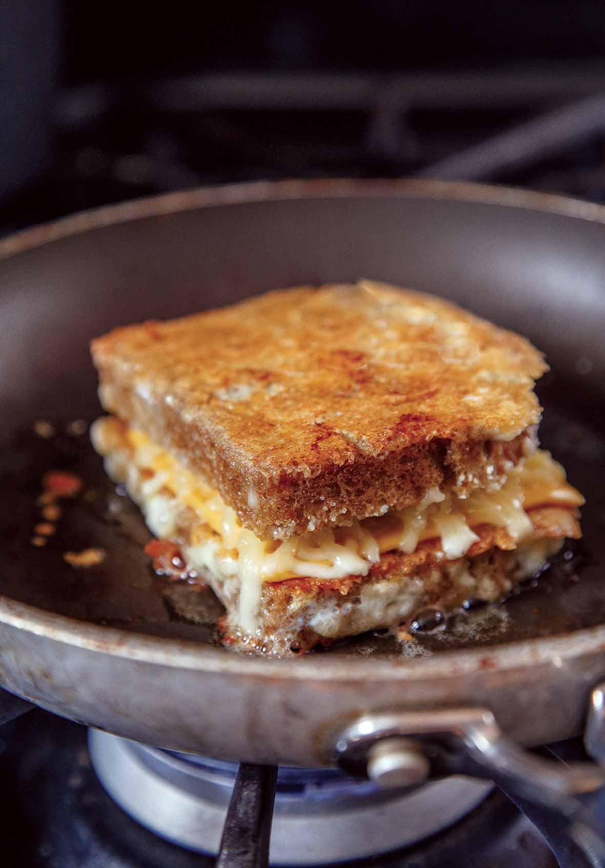 cheese-crusted grilled cheese