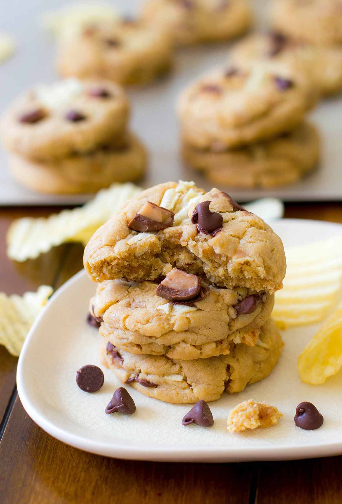 Potato chip toffee chocolate chip cookies