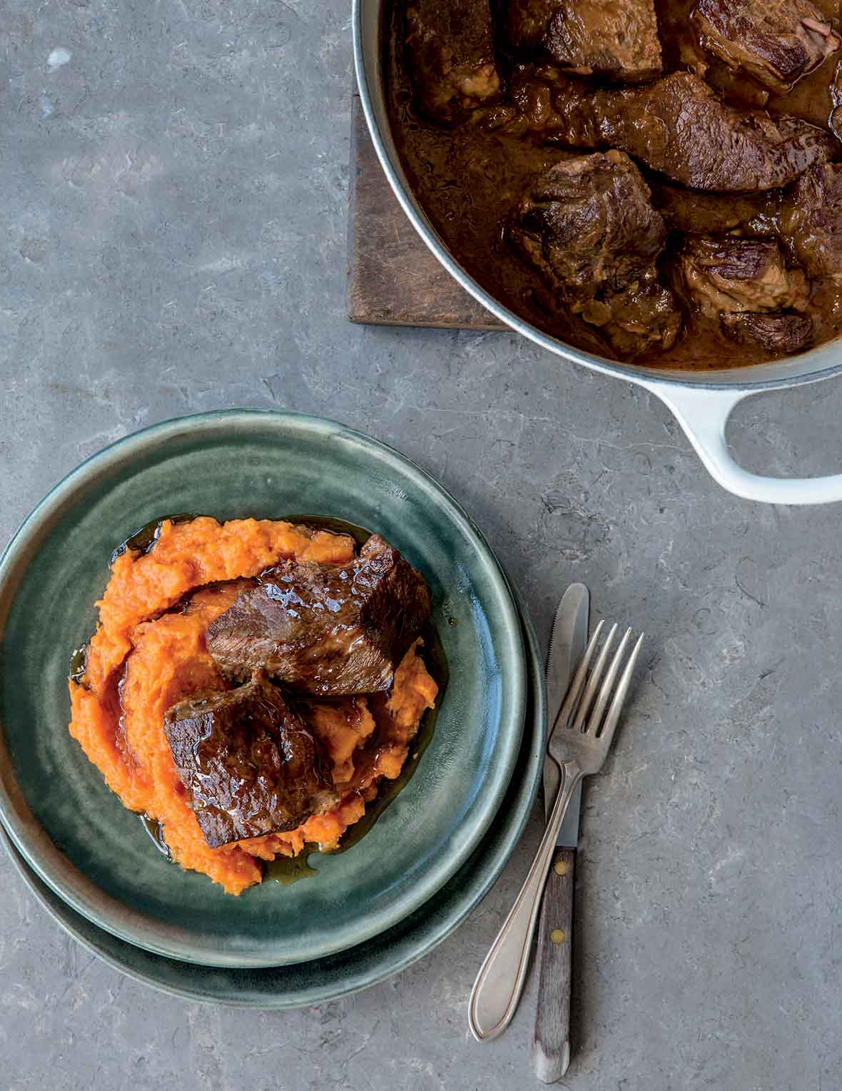 Maple bourbon braised short ribs