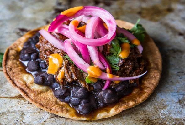 Shredded Beef Tostados
