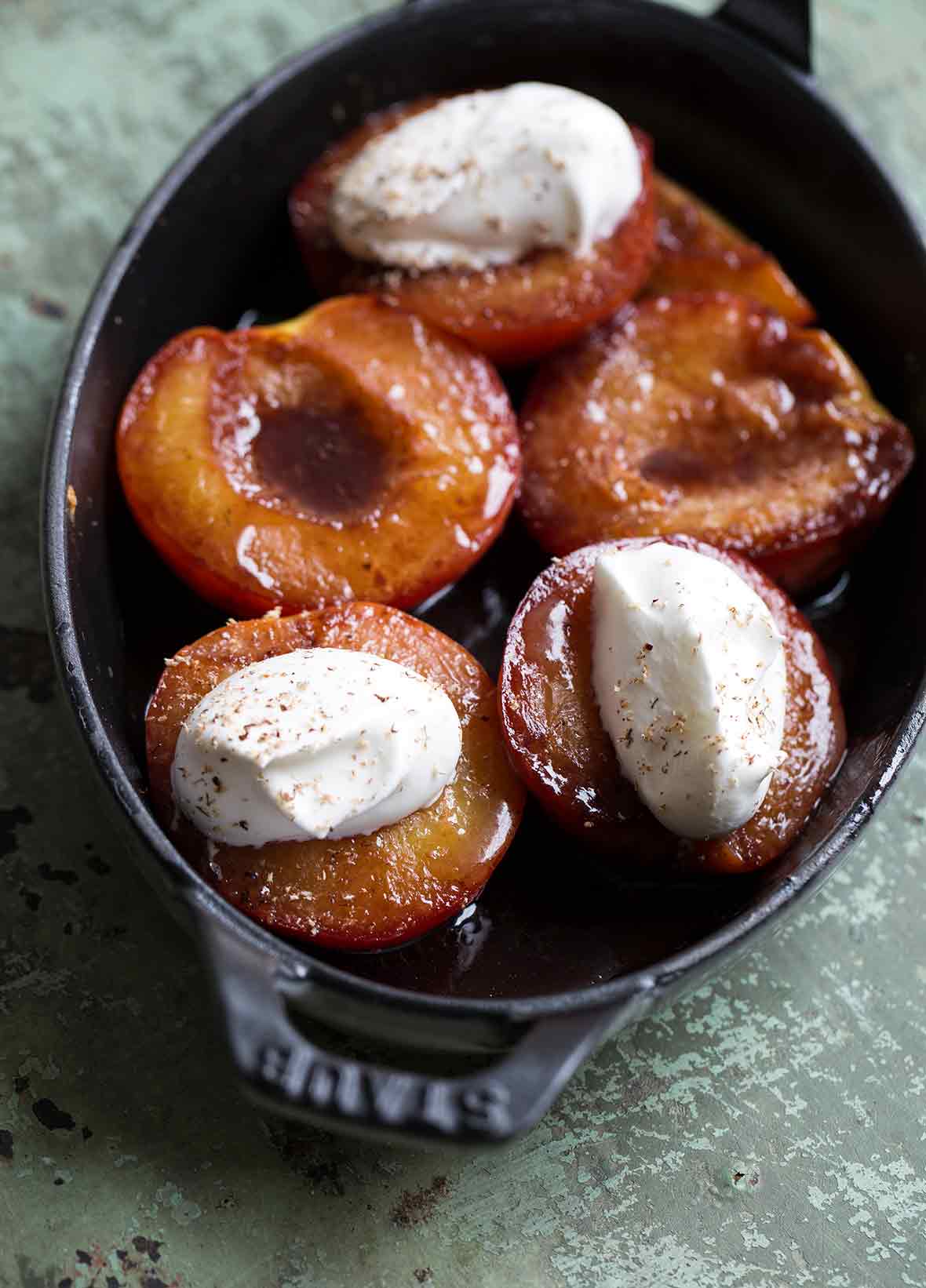 Baked Nectarines with Port