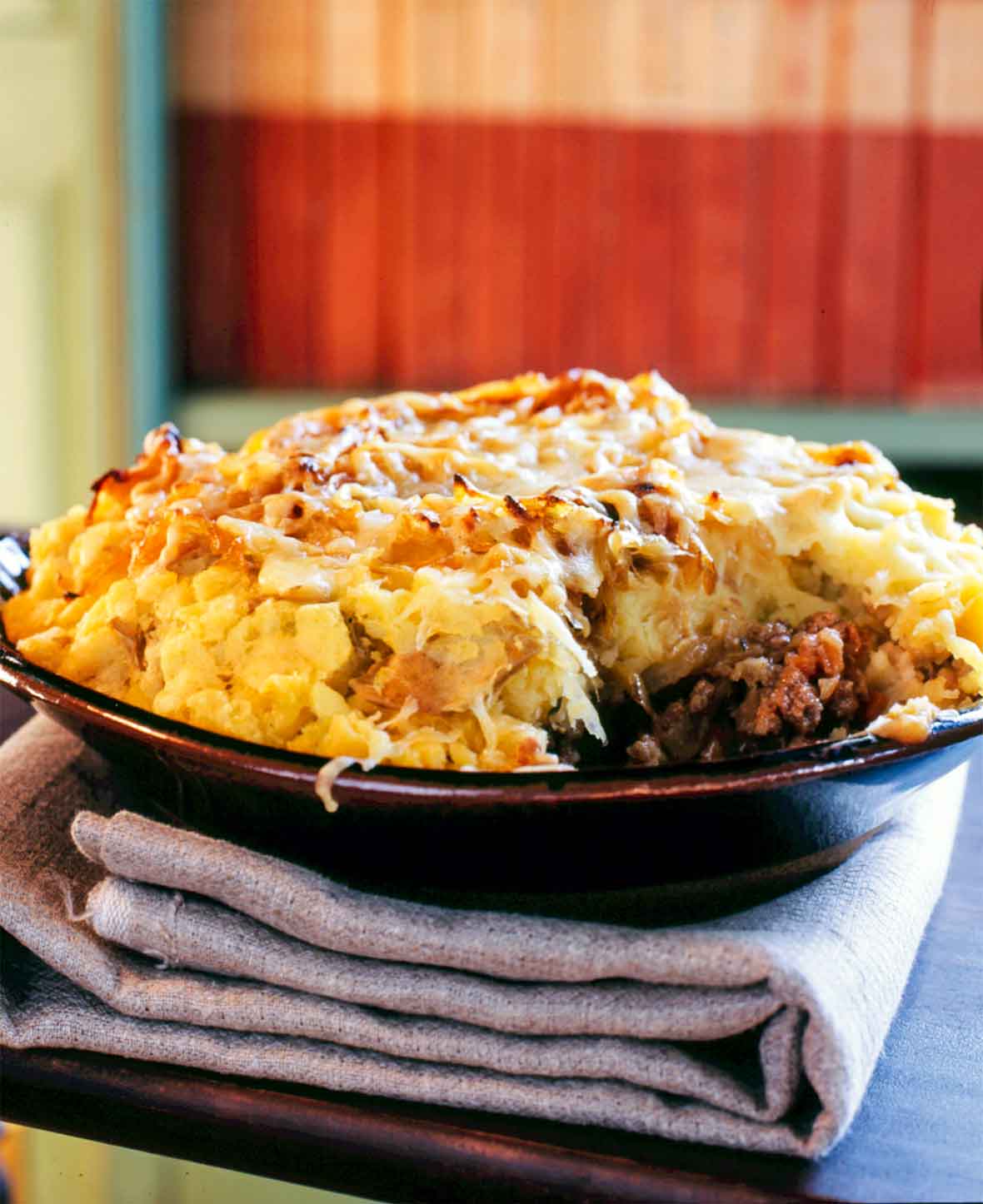 Shepherd’s pie with onions and cheddar