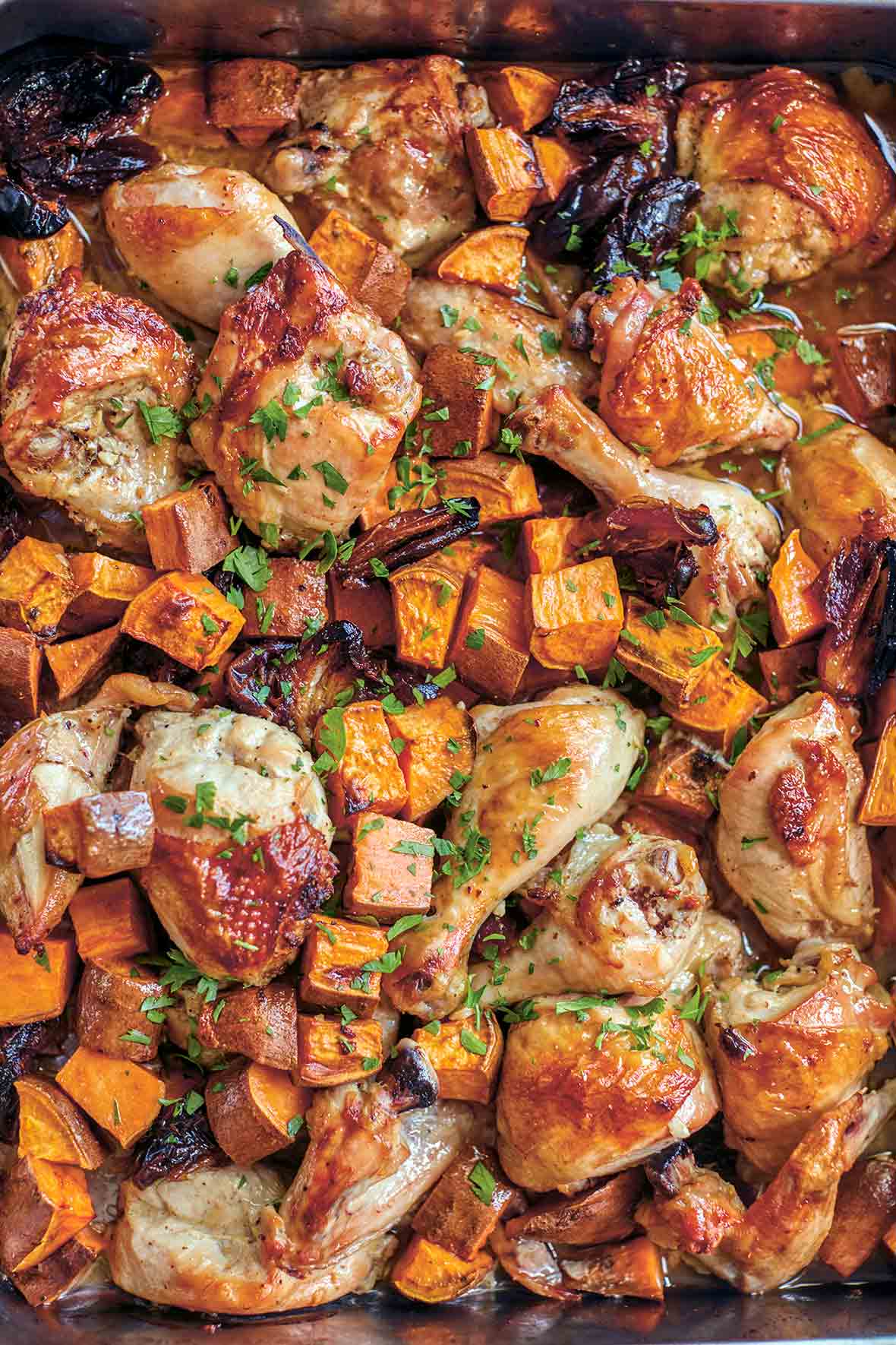 Roast Chicken With Sweet Potatoes And Dates