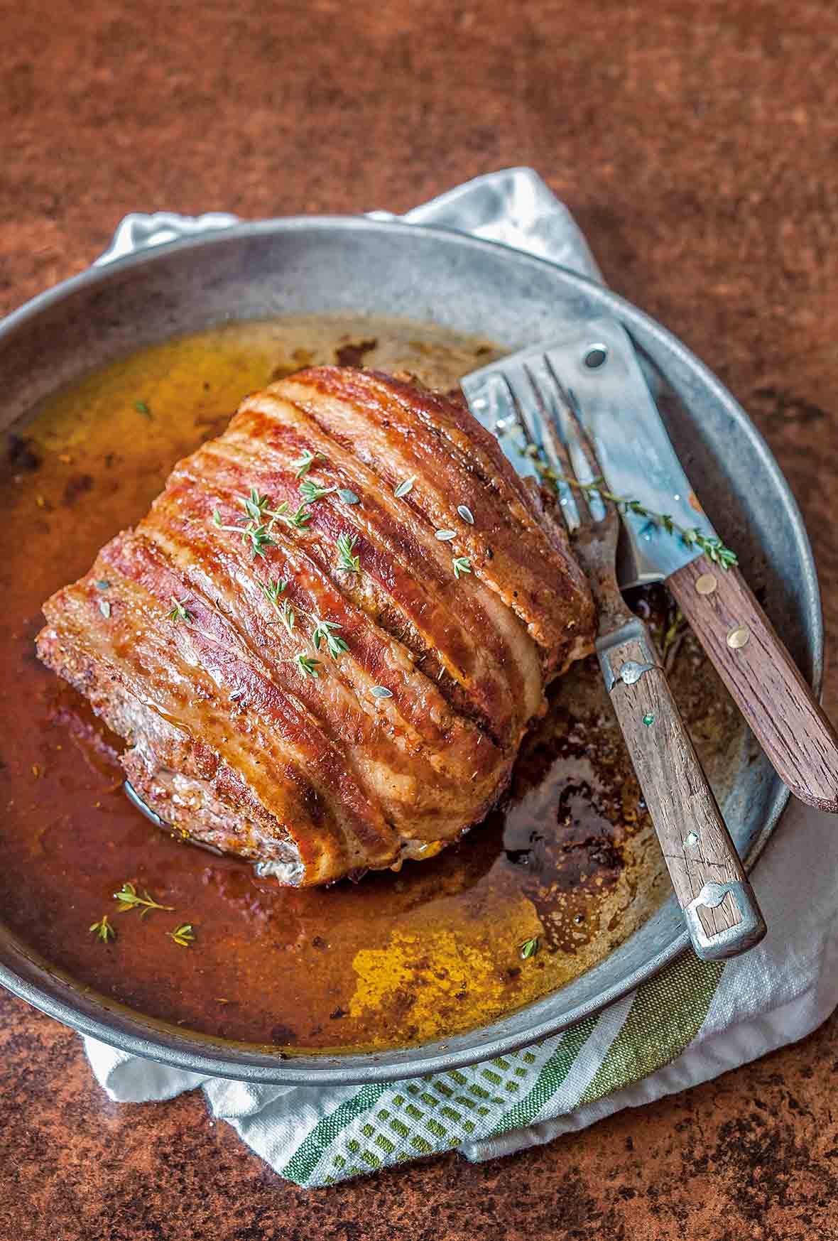 Bacon Wrapped Pork Roast Recipe | Leite's Culinaria