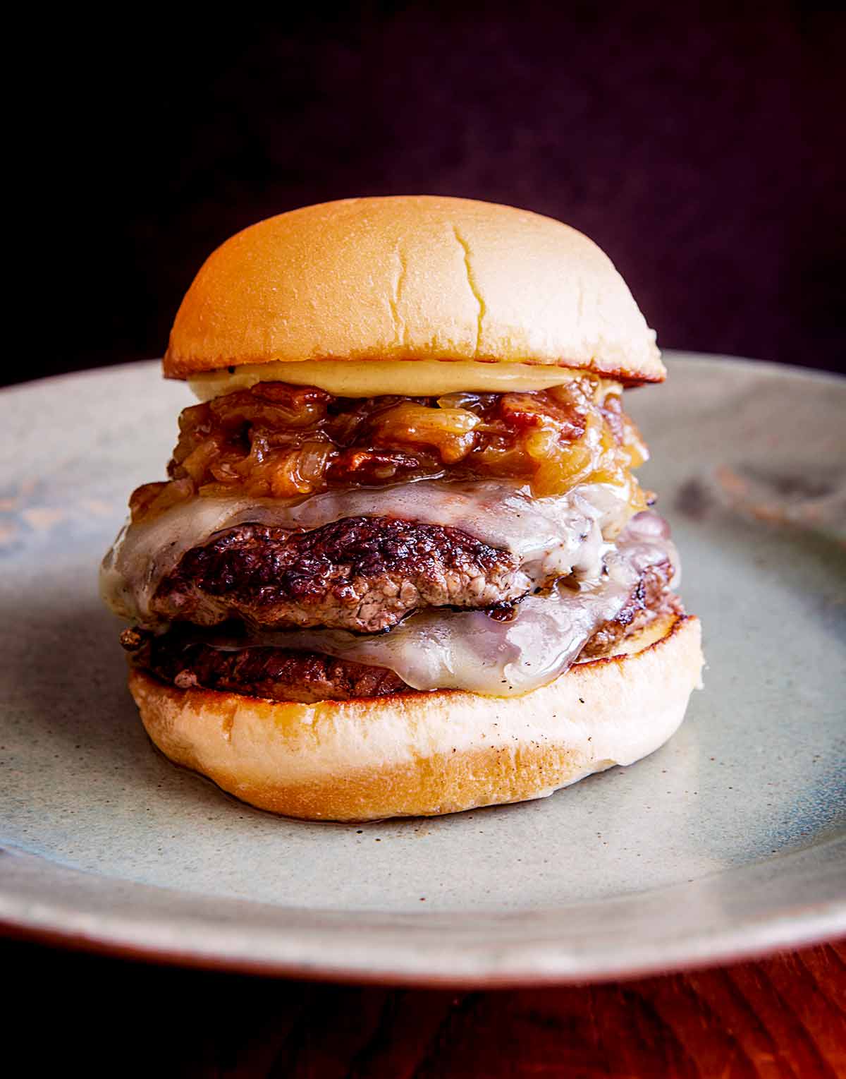 A Shake Shack roadside double burger on a plate.