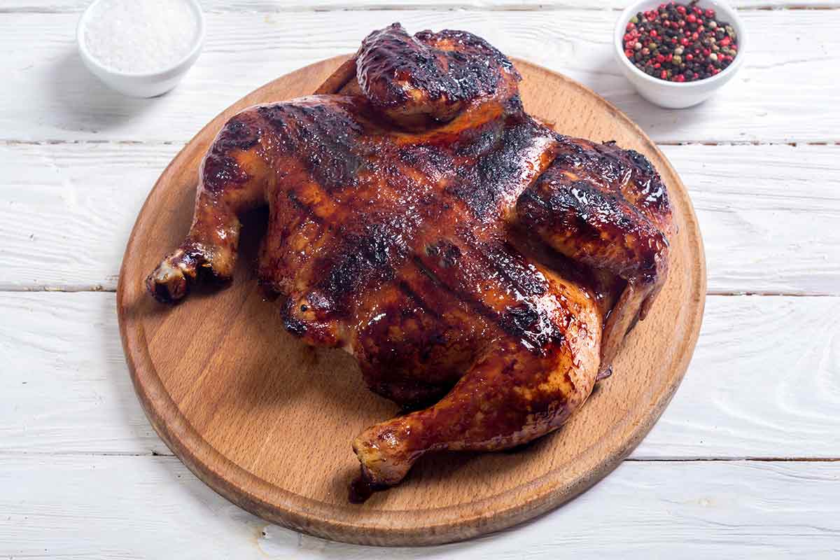 Grilled Roasted Chicken Recipe Leite S Culinaria Roast whole (thawed) chickens for 20 minutes per pound, plus an additional 15 minutes. grilled roasted chicken