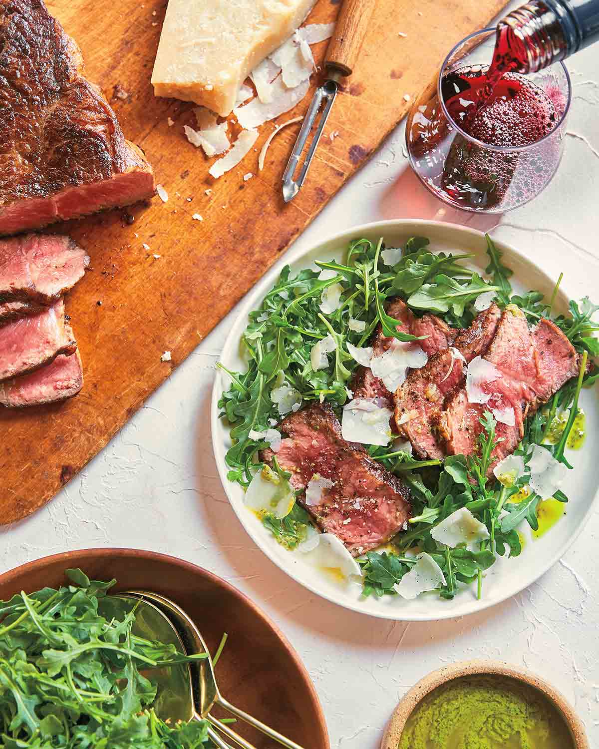 Steak and Arugula Salad with Pesto Vinaigrette Recipe | Leite's Culinaria