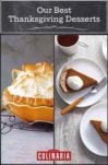 Images of two Thanksgiving desserts -- pumpkin meringue pie and maple pumpkin pie