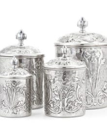 Set of 4 Art Nouveau Canisters