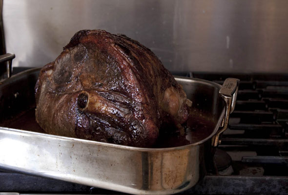 Roasted Fresh Ham with a Maple-Spice Glaze