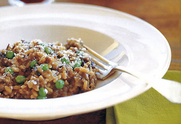 Wild Mushroom Risotto with Peas