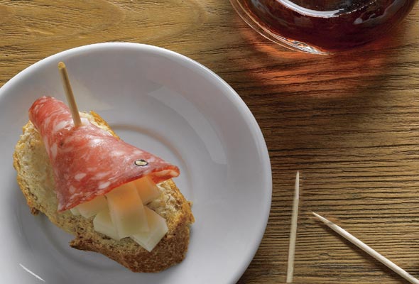 Salami-Cheese Tapa