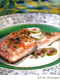 Salmon with Vermouth-Juniper Sauce Recipe | Leite's Culinaria